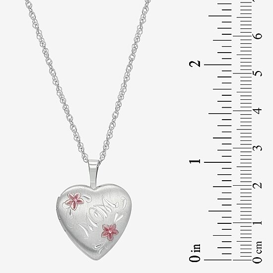 Womens Sterling Silver 18 Inch Locket Necklace