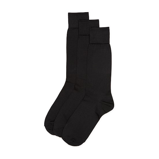 Stafford Microfiber Mens 3 Pair Big and Tall Crew Socks