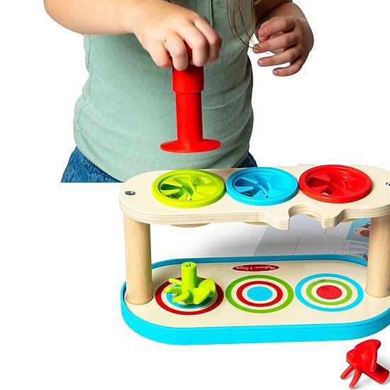 Melissa & Doug Match & Push Spinning Tops Interactive Toy