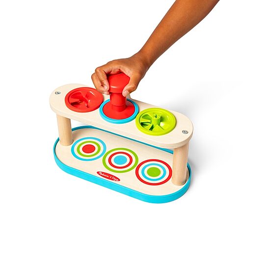 Melissa & Doug Match & Push Spinning Tops Interactive Toy