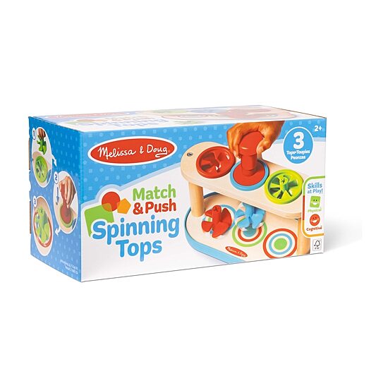Melissa & Doug Match & Push Spinning Tops Interactive Toy