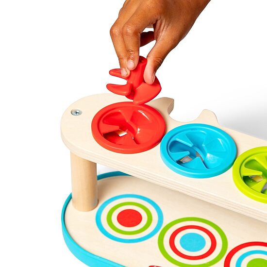Melissa & Doug Match & Push Spinning Tops Interactive Toy