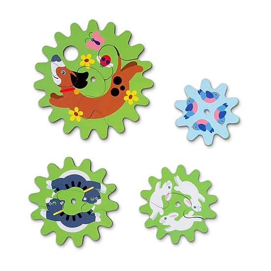 Melissa & Doug Animal Chase I-Spy Wooden Gear 24-pc. Puzzle