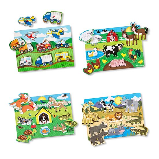 Melissa & Doug Peg Puzzle Bundle 4-pc. Puzzle
