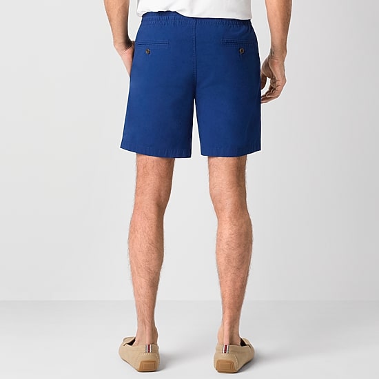 St. John's Bay Poplin Mens 8" Stretch Fabric Drawstring Waist Deck Short