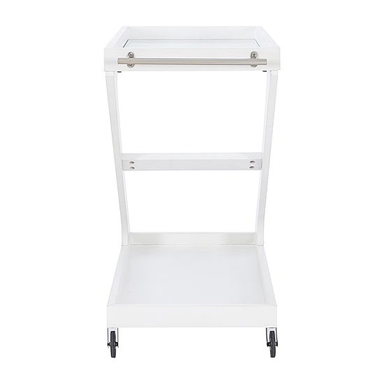 Linon Downey Glass-Top Serving Cart