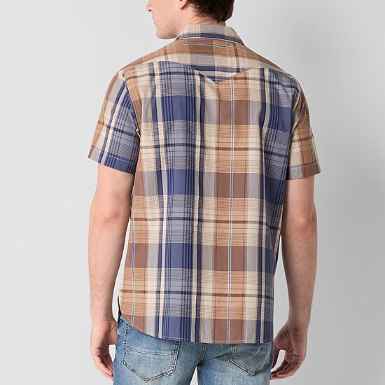 Frye and Co. Mens Short Sleeve Regular Fit Button-Down Shirt