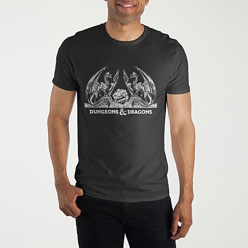 Novelty Mens Short Sleeve Dungeons & Dragons Graphic T-Shirt, Large, Black