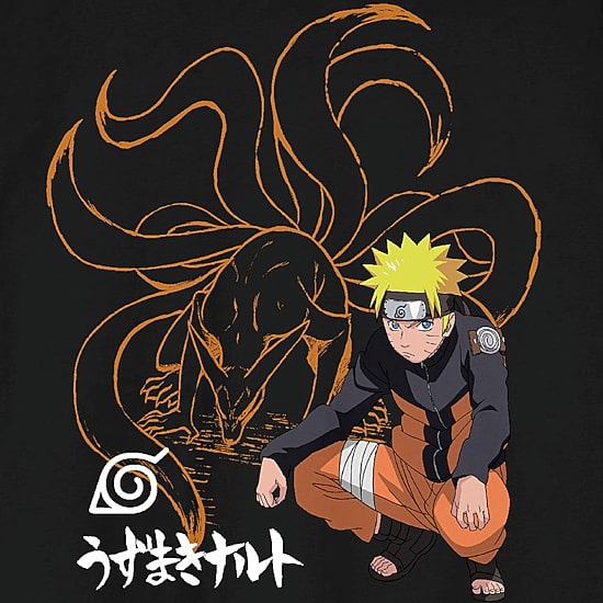 Novelty Mens Crew Neck Short Sleeve Relaxed Fit Naruto Graphic T-Shirt