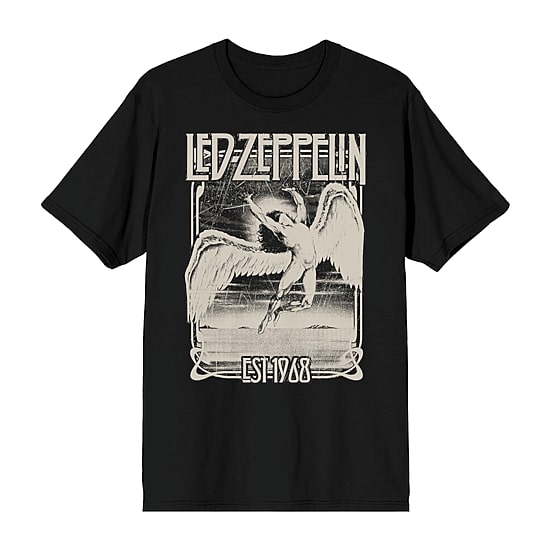 Novelty Led Zeppelin Mens Crew Neck Short Sleeve Relaxed Fit Graphic T-Shirt
