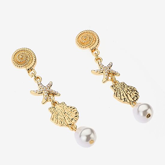 Bijoux Bar Delicates Womens Glass Drop Earrings