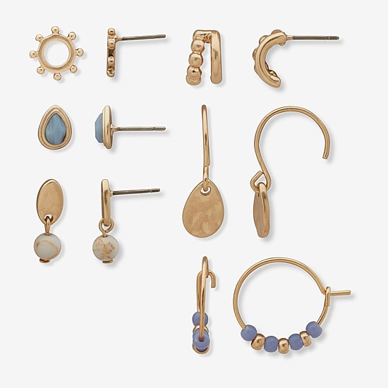 a.n.a Womens 6 Pair Earring Set