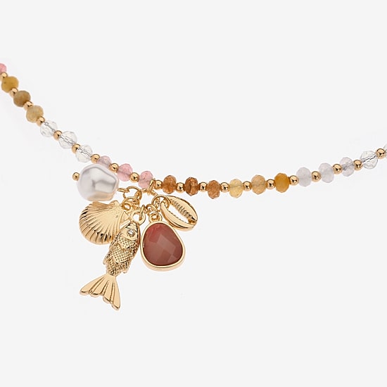 Bijoux Bar Delicates Womens Glass 18 1/2 Inch Pendant Necklace