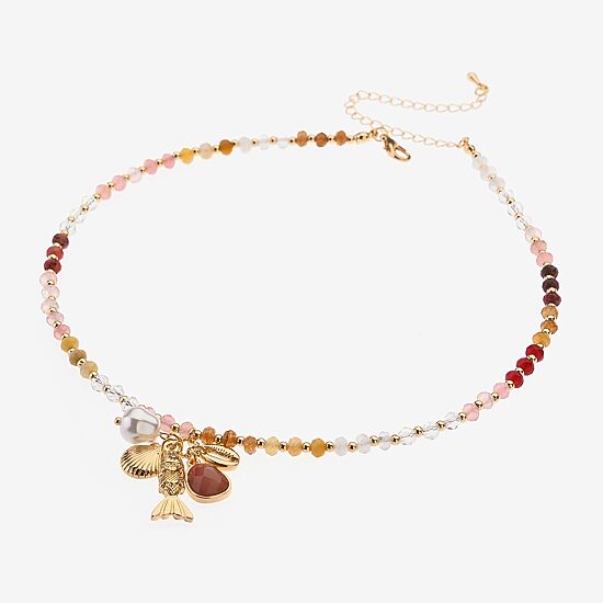 Bijoux Bar Delicates Womens Glass 18 1/2 Inch Pendant Necklace