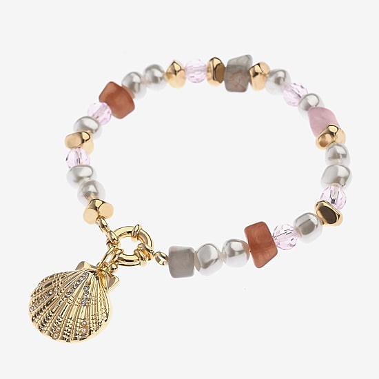Bijoux Bar Delicates Womens Glass Stretch Bracelet