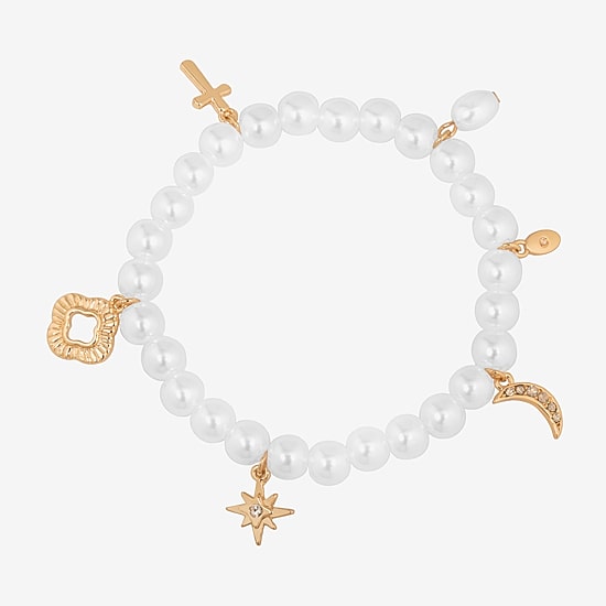 Bijoux Bar Delicates Womens Glass Charm Bracelet