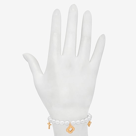 Bijoux Bar Delicates Womens Glass Charm Bracelet