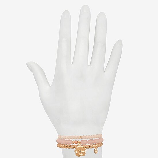 Bijoux Bar Delicates Womens 3-pc. Glass Beaded Bracelet Set