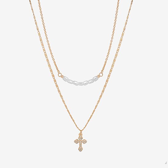 Bijoux Bar Delicates Womens Glass 16 Inch Strand Necklace