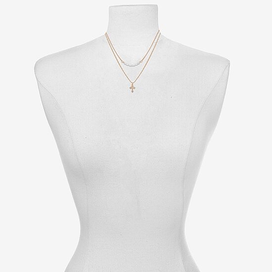 Bijoux Bar Delicates Womens Glass 16 Inch Strand Necklace