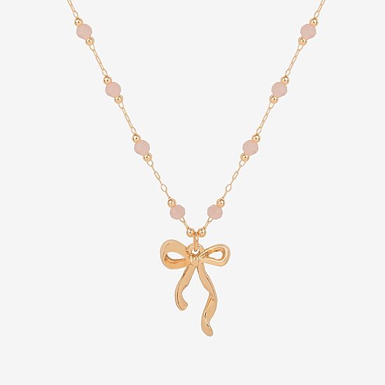 Bijoux Bar Delicates Womens Bow 16 Inch Pendant Necklace