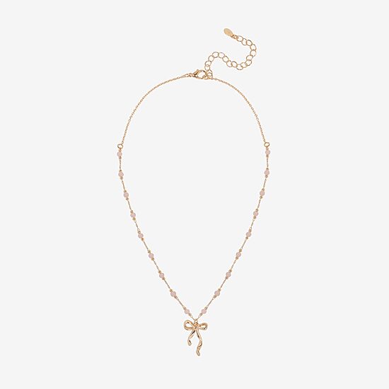 Bijoux Bar Delicates Womens Bow 16 Inch Pendant Necklace
