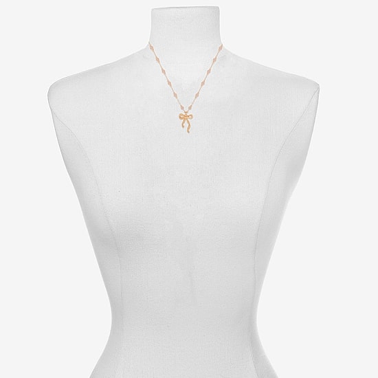 Bijoux Bar Delicates Womens Bow 16 Inch Pendant Necklace