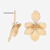 Bijoux Bar Delicates Womens White Opal Flower Drop Earrings