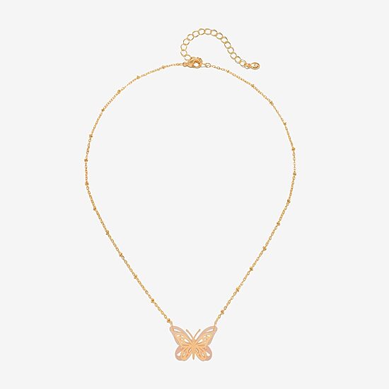 Bijoux Bar Delicates Womens Butterfly 16 Inch Pendant Necklace