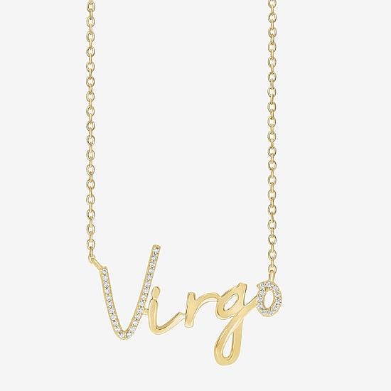 Limited Quantities! "Virgo" Womens 1/6 CT. T.W. Natural White Diamond 14K Gold Over Silver 18 Inch Pendant Necklace