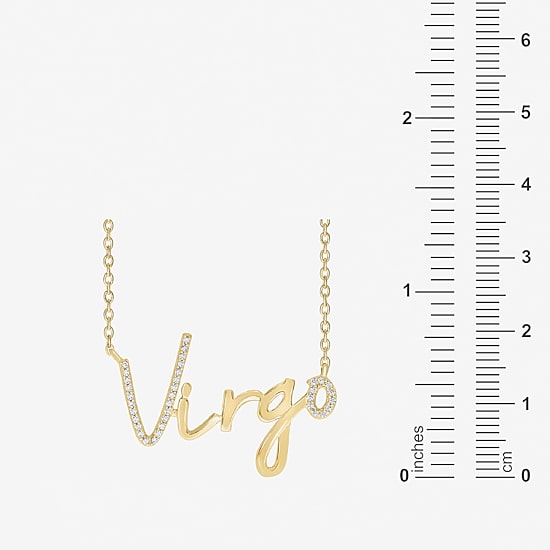 Limited Quantities! "Virgo" Womens 1/6 CT. T.W. Natural White Diamond 14K Gold Over Silver 18 Inch Pendant Necklace