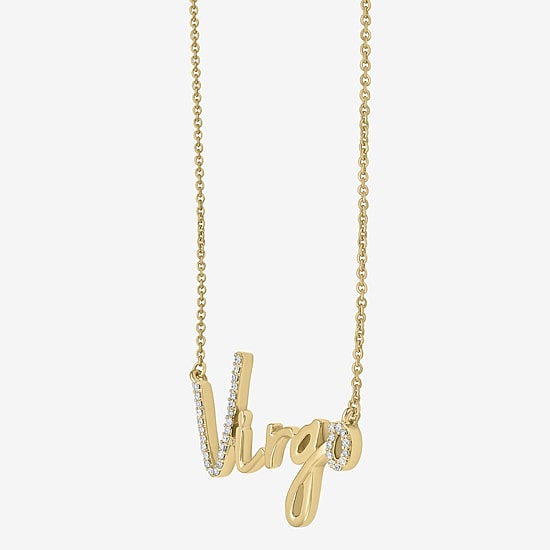 Limited Quantities! "Virgo" Womens 1/6 CT. T.W. Natural White Diamond 14K Gold Over Silver 18 Inch Pendant Necklace