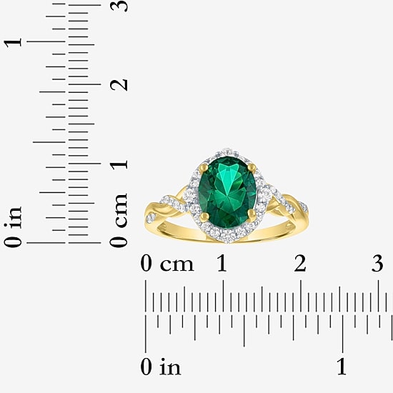 Womens Simulated Green Emerald 14K Gold Over Silver Oval 3-pc. Jewelry Set