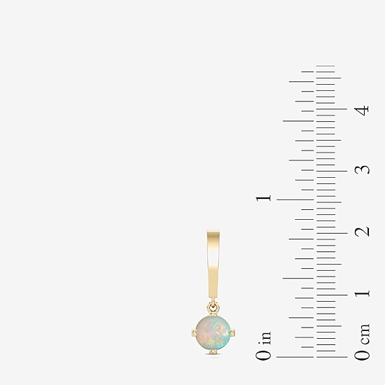 Lab Created or Genuine Gemstone 14K Gold Over Silver Sterling Silver Round Drop Earrings