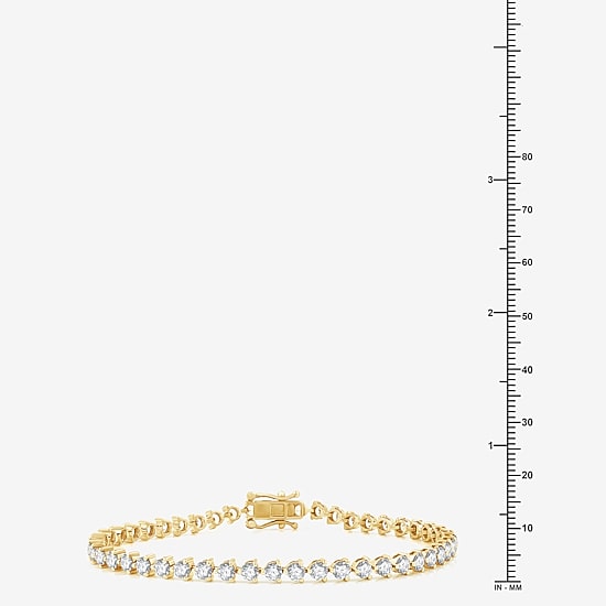 (F / Si1-Si2) Womens 4 CT. T.W. Lab Grown White Diamond 10K Gold 7 Inch Tennis Bracelet