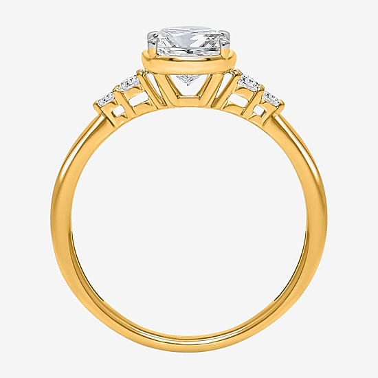Bridal Addiction (I / Si2) Womens 2 1/7 Ct. T.W. Lab Grown White Diamond 10K Gold Cushion Engagement Ring