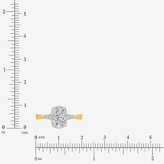 Bridal Addiction (I / Si2) Womens 2 1/7 Ct. T.W. Lab Grown White Diamond 10K Gold Cushion Engagement Ring
