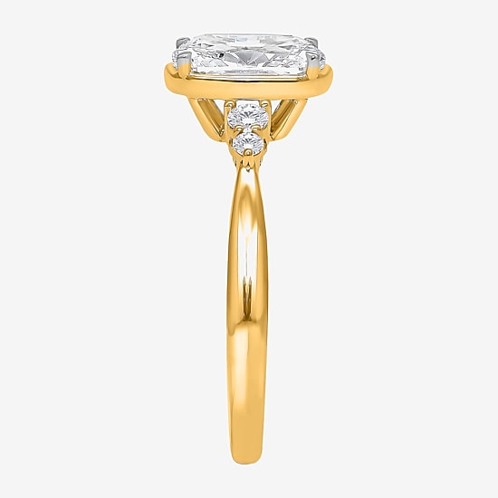 Bridal Addiction (I / Si2) Womens 2 1/7 Ct. T.W. Lab Grown White Diamond 10K Gold Cushion Engagement Ring
