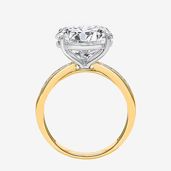 Signature By Modern Bride (I / Si2) Womens 6 1/4 Ct. T.W. Lab Grown White Diamond 14K Gold Round Side Stone Engagement Ring