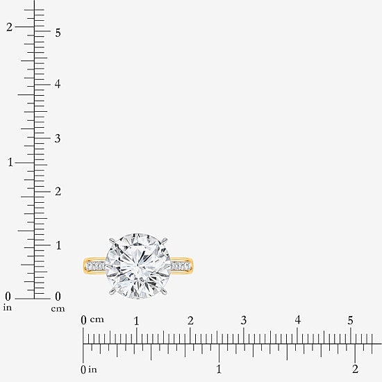 Signature By Modern Bride (I / Si2) Womens 6 1/4 Ct. T.W. Lab Grown White Diamond 14K Gold Round Side Stone Engagement Ring