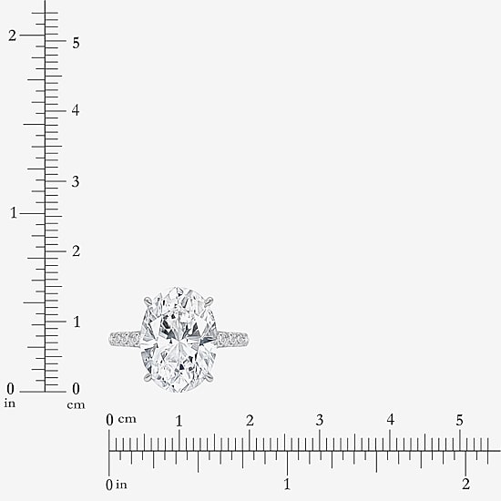 Signature By Modern Bride (I / Si2) Womens 6 1/2 Ct. T.W. Lab Grown White Diamond 14K Gold Oval Side Stone Engagement Ring