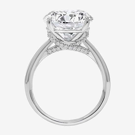 Signature By Modern Bride (I / Si2) Womens 6 1/7 Ct. T.W. Lab Grown White Diamond 14K Gold Round Side Stone Engagement Ring