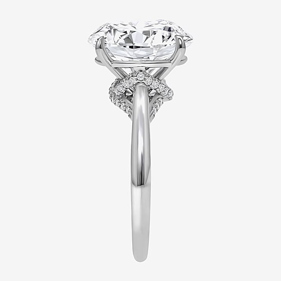 Signature By Modern Bride (I / Si2) Womens 6 1/7 Ct. T.W. Lab Grown White Diamond 14K Gold Round Side Stone Engagement Ring