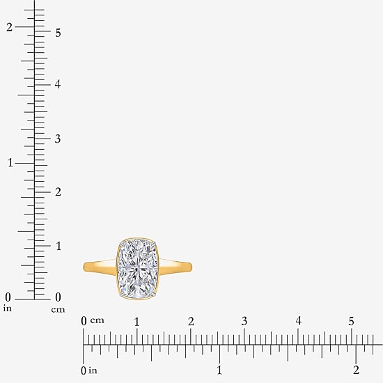 Bridal Addiction (I / Si2) Womens 3 CT. Lab Grown White Diamond 14K Gold Cushion Solitaire Engagement Ring