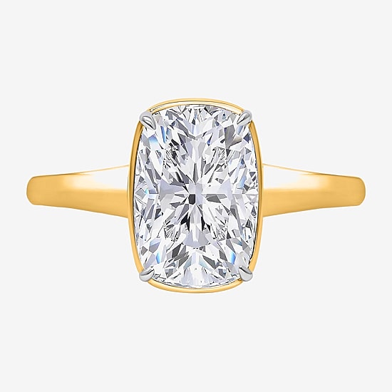 Bridal Addiction (I / Si2) Womens 3 CT. Lab Grown White Diamond 14K Gold Cushion Solitaire Engagement Ring