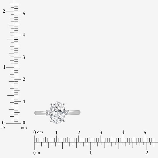 (I / Si2) Womens 2 1/10 CT. T.W. Lab Grown White Diamond 10K Gold Round 3-Stone Engagement Ring