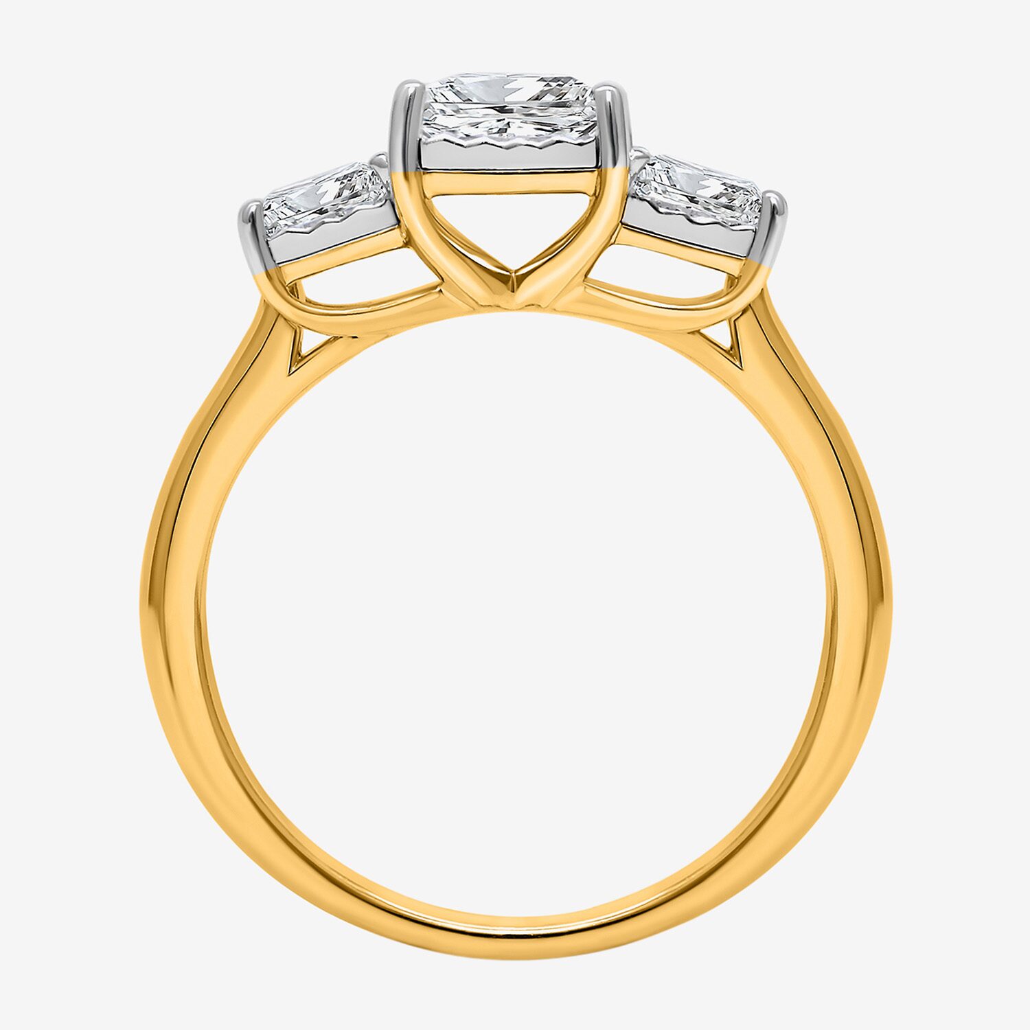 (I / Si2) Womens 2 CT. T.W. Lab Grown White Diamond Sterling Silver 3-Stone Engagement Ring