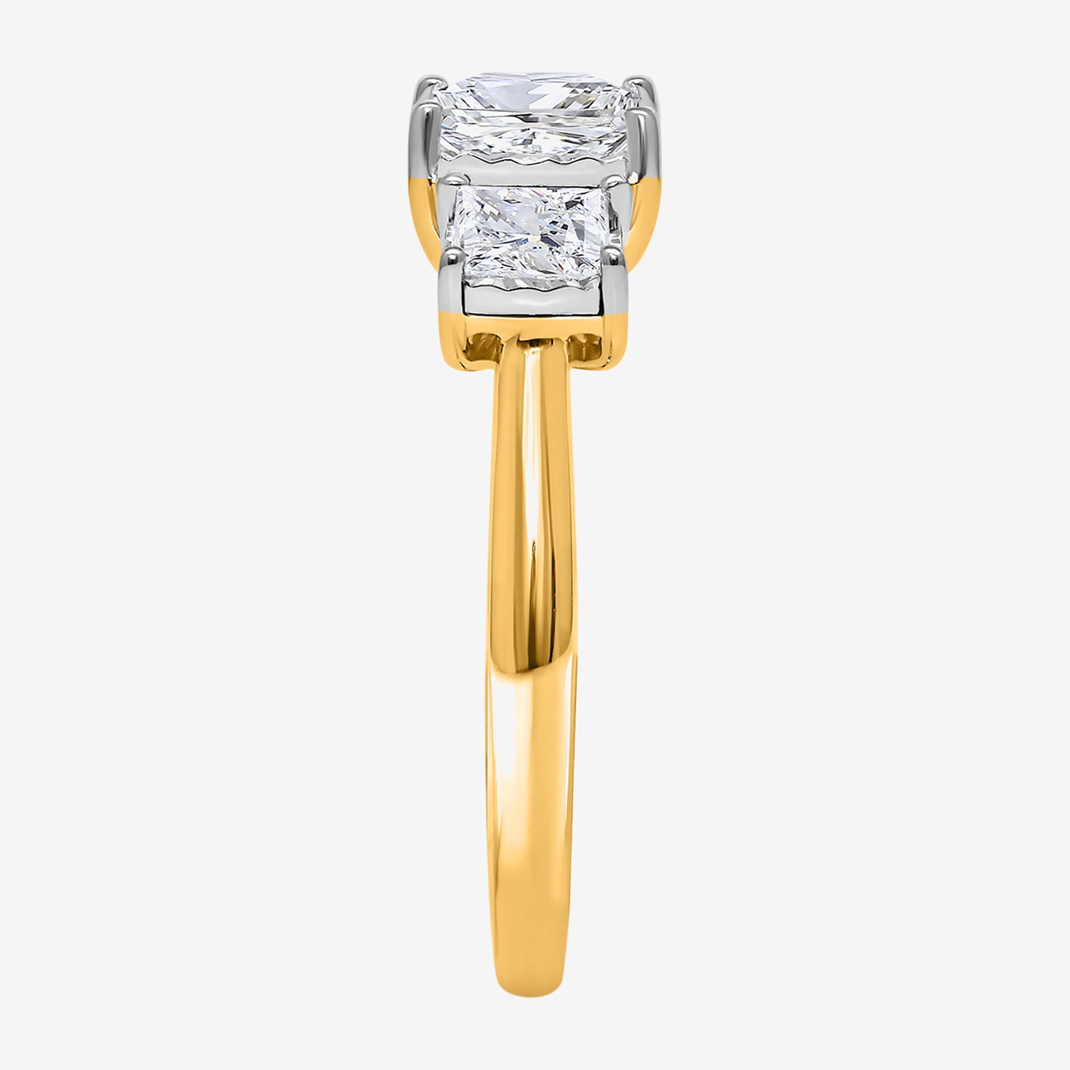 (I / Si2) Womens 2 CT. T.W. Lab Grown White Diamond Sterling Silver 3-Stone Engagement Ring