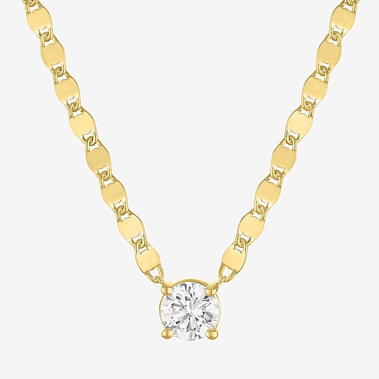 Diamond Addiction (G-H / Si2-I1) Womens 1/2 CT. T.W. Lab Grown White Diamond 14K Gold Over Silver Round 16 Inch Pendant Necklace