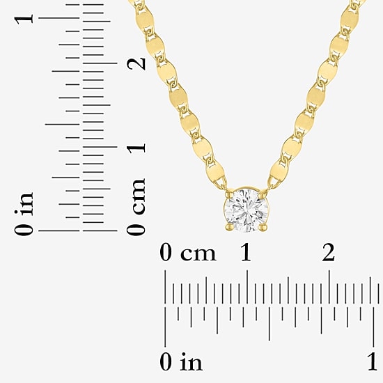 Diamond Addiction (G-H / Si2-I1) Womens 1/2 CT. T.W. Lab Grown White Diamond 14K Gold Over Silver Round 16 Inch Pendant Necklace